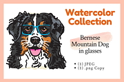 Bernese Mountain Dog Watercolor, an Illustration by ThePawPrintsShop (Thumbnail 1 of 3)