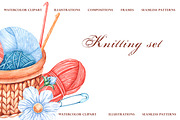 Knitting watercolor set. Crochet., an Illustration by SabinaWatercolorArt (Thumbnail 16 of 16)