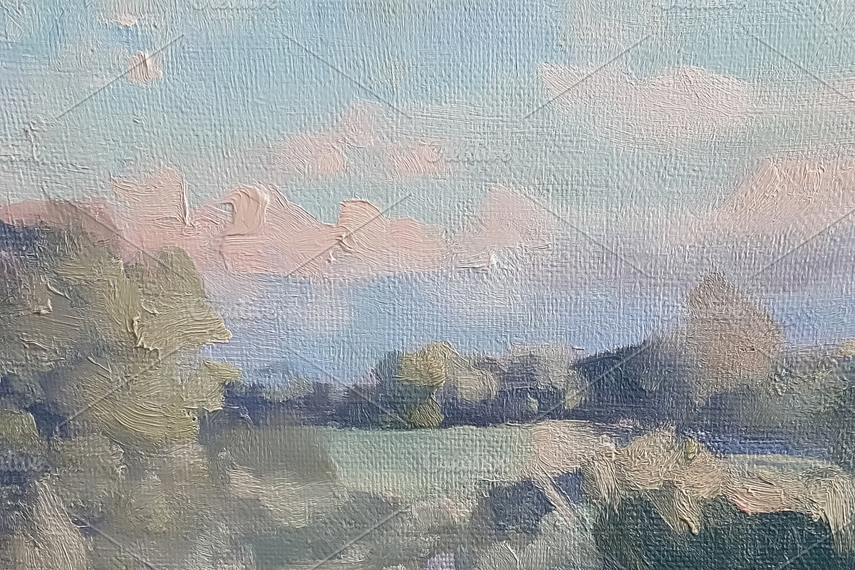 Country road winding through green fields under pastel sky, impressionist rural, a Seasonal Illustration by Studio ANNA