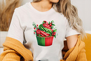 Watercolor Christmas Cupcake Clipart, an Illustration by SVGArt (Thumbnail 6 of 8)