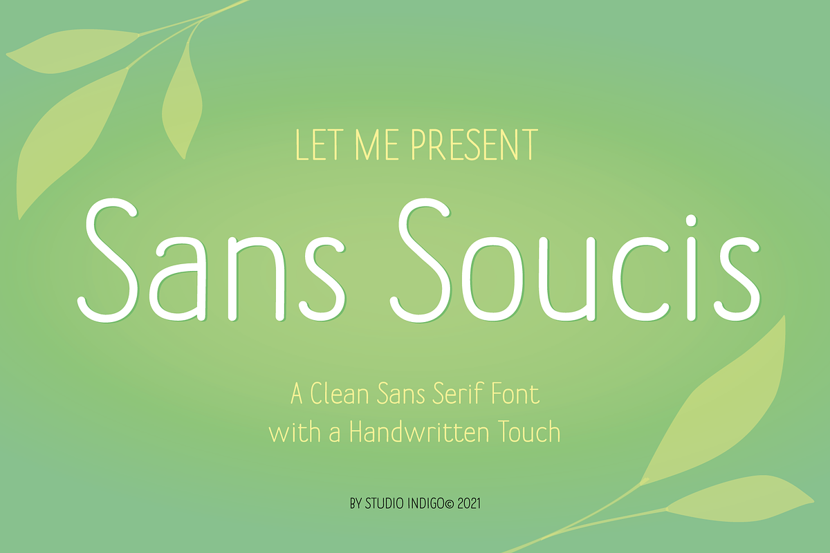 Sans Soucis a clean sans serif font, a Sans Serif Font by Studio Indigo (Photo 1 of 6)