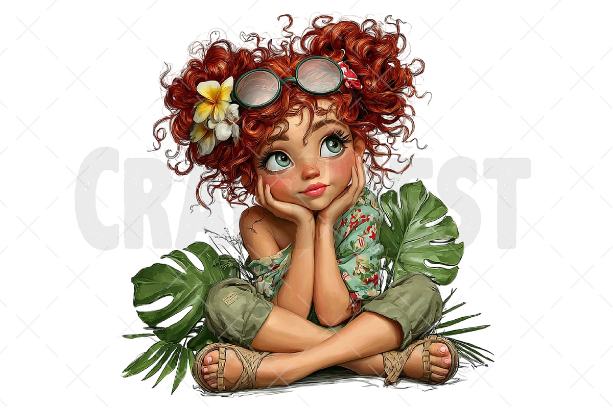 Whimsical Summer Girl Clipart, an Illustration by Craft Nest (Photo 11 of 12)
