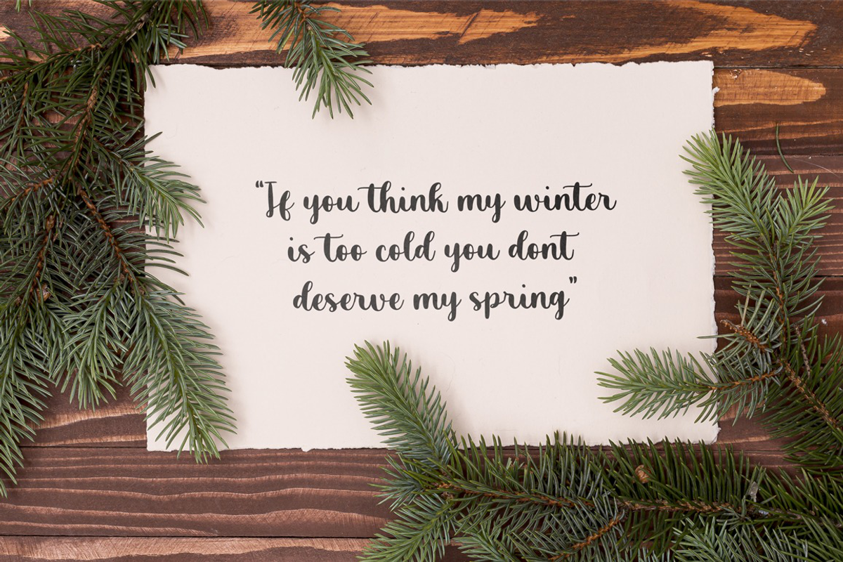 Cold Outside - Lovely Script, a Script Font by Sronstudio (Photo 6 of 10)
