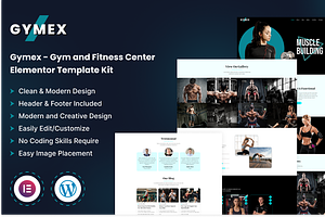 Gymex - Fitness Center Elementor Kit, a WordPress Template by Techeshta Solutions