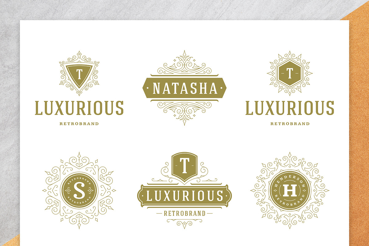 36 Luxury Ornament Logos, a Branding & Logo Template by Vasya Kobelev (Photo 3 of 14)