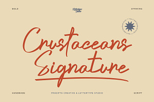 Crustaceans Signature Bold Script, a Script Font by Lettertype Studio