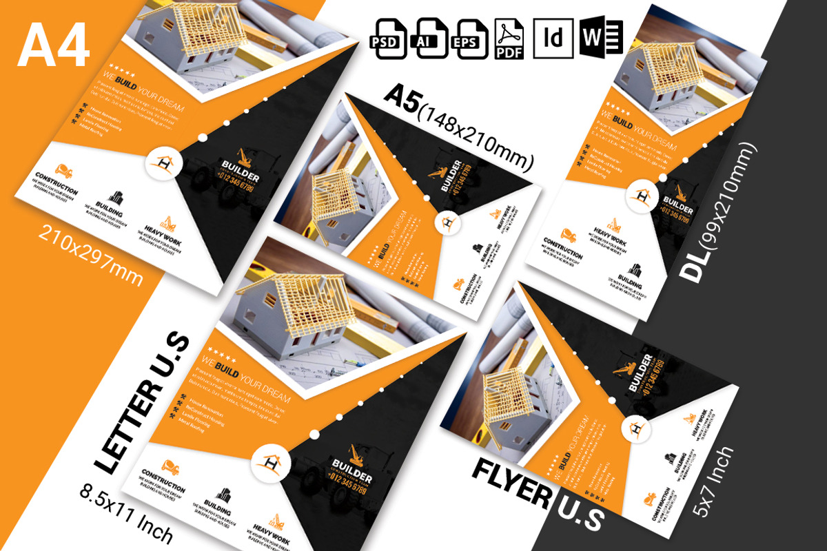 10 Construction Flyer Bundle 90% OFF, a Flyer Template by Imagine Design Studio (Photo 8 of 22)