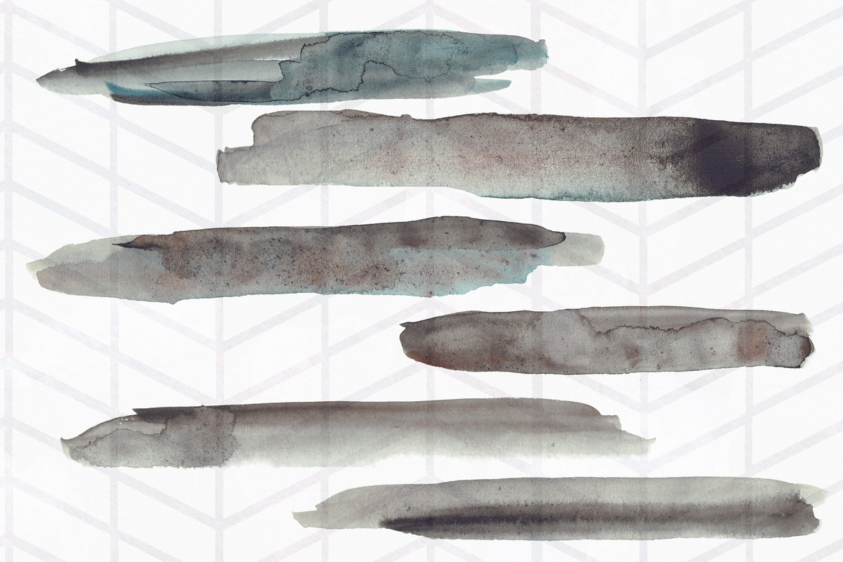 34 Moody Watercolor Brush Strokes, a Texture Graphic by Tubigan Art (Photo 6 of 6)