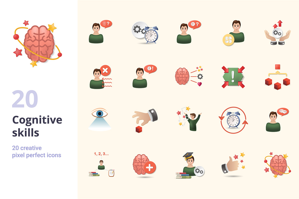 Cognitive Skills 3D Icons Set Bundle, an Object Graphic by Aimagenarium@gmail.com (Photo 1 of 21)