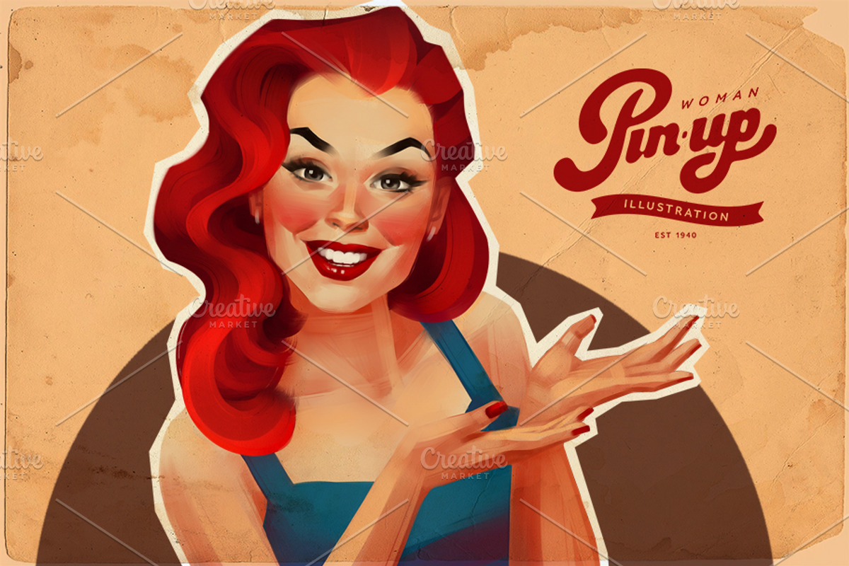 Pin-up woman, an Illustration by Ira Cvetnaya (Photo 1 of 3)