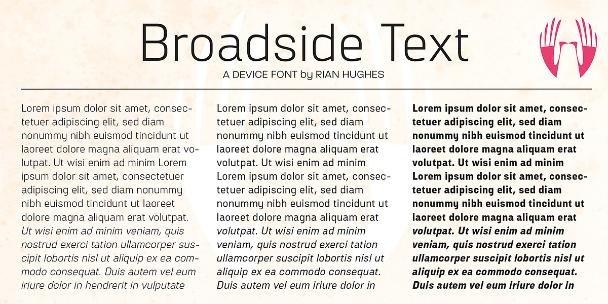 Broadside Text, a Sans Serif Font by Device (Photo 5 of 6)