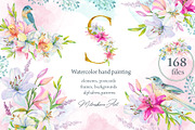 Lilies watercolor set, an Illustration by MitrushovaArt (Thumbnail 1 of 14)