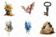 Watercolor Neutral Halloween Clipart, an Illustration by DreamPrint404 (Thumbnail 3 of 5)