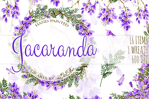 Jacaranda Watercolor Clip Art