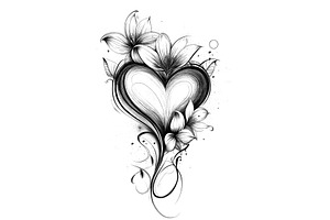 Floral Heart Tattoo Design For Art