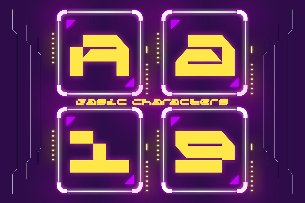 Cyber Grid - Cyber Crypto Font, a Sans Serif Font by Almarkhatype (Photo 2 of 15)