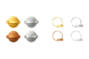 Different styles of award badges in, an Object Illustration by ZinetroN