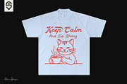 Cute Cat Coffee Lover T-shirt Design, an Animal Illustration by shaondesigns (Thumbnail 3 of 4)