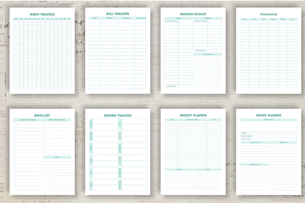 Printable Life Planner Template, a Stationery Template by Design House (Photo 5 of 9)