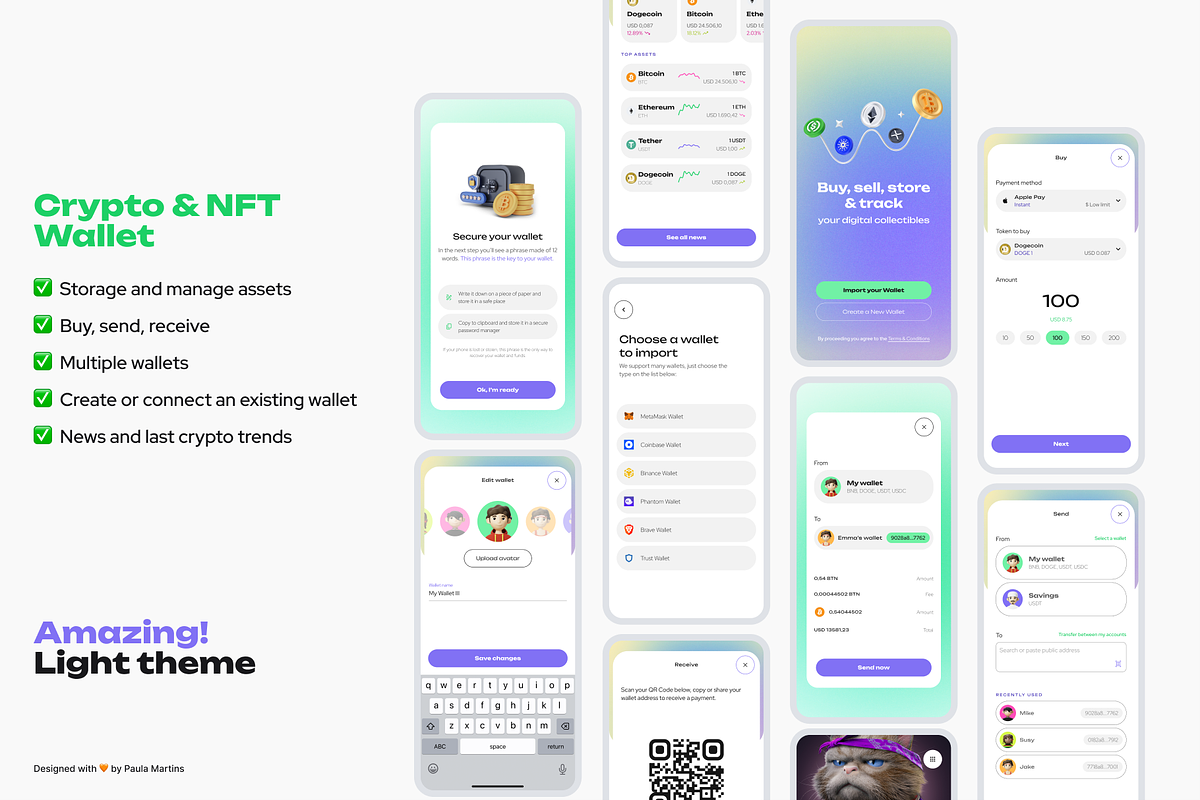 AI + Crypto wallet UI Kit, an UI Kit Template by Paula M UI Store (Photo 2 of 6)