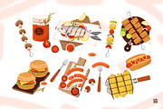 Summer BBQ Clipart + Recipe Page, a Food Illustration by vik.stock (Thumbnail 2 of 5)