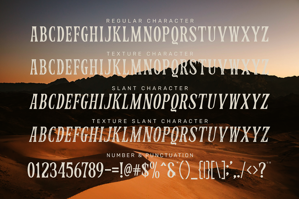 Zenarico Textured Vintage Font, a Serif Font by Salamahtype (Photo 6 of 7)