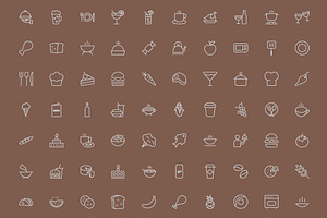 300 Food Line Icons