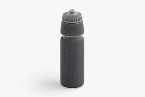 Black Plastic Sport Bottle 3D Model