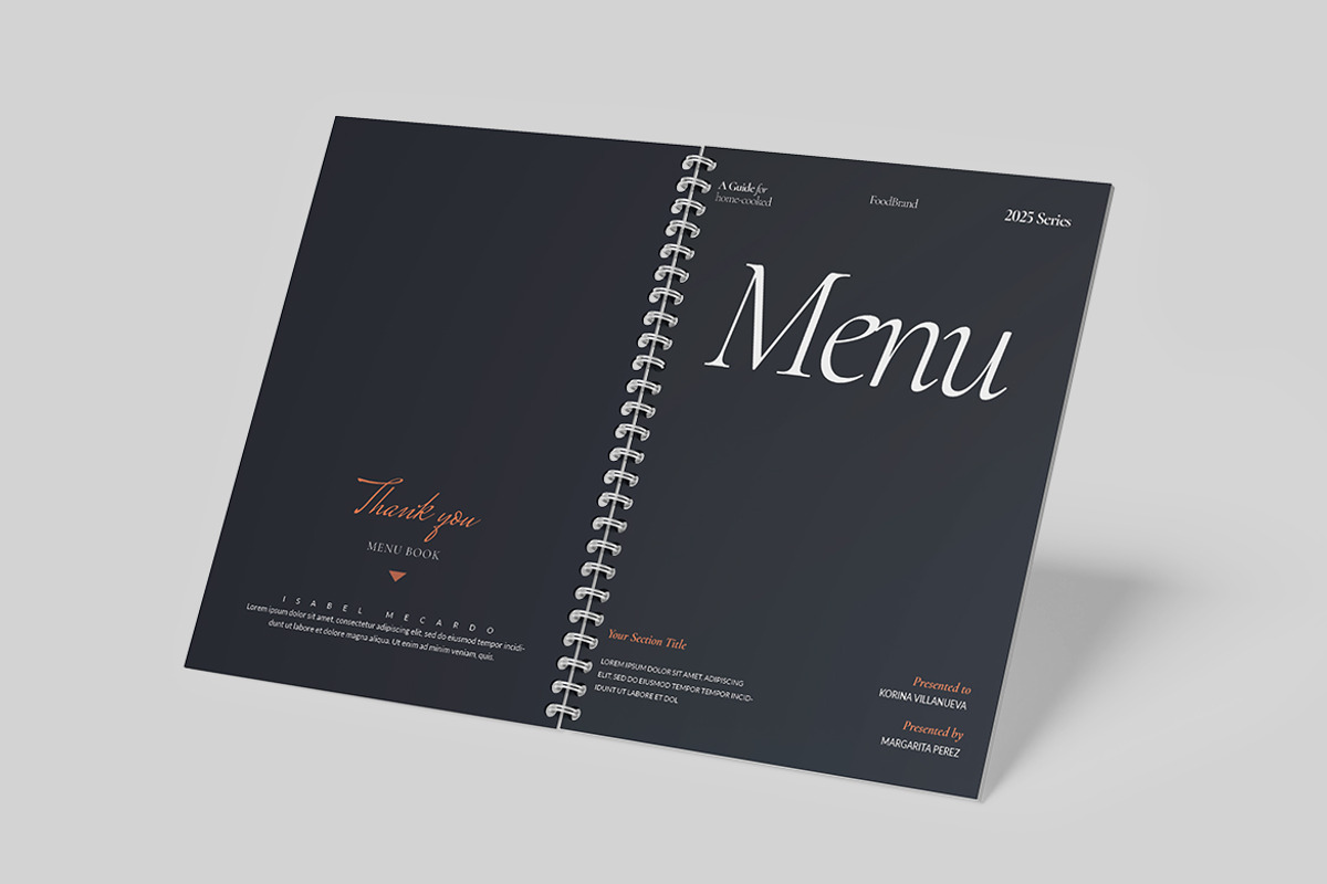 Elegant Modern Menu Book Template, a Magazine Template by TMint Play (Photo 7 of 10)
