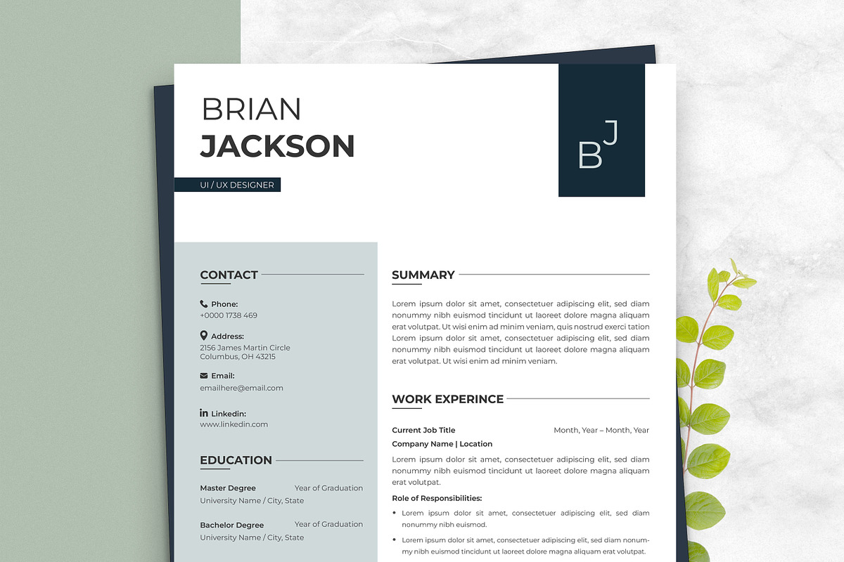 Resume CV / Cover Letter, a Resume Template by Anjum Ilyas (Photo 1 of 7)