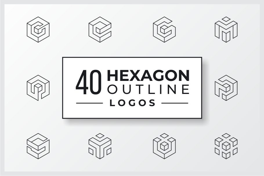 40 Hexagon Outline Vector Logos, a Branding & Logo Template by yopie
