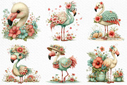 Whimsical Summer Flamingo Clipart, an Illustration by Craft Nest (Thumbnail 5 of 11)