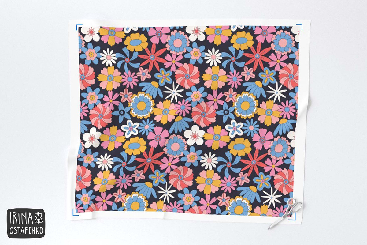 Retro Floral Seamless Pattern, a Pattern Graphic by Irina Ostapenko (Photo 2 of 5)