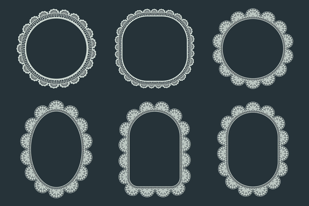 Doily Lace Frame Bundle, a Decorative Illustration by Kusumaillustration (Photo 8 of 19)