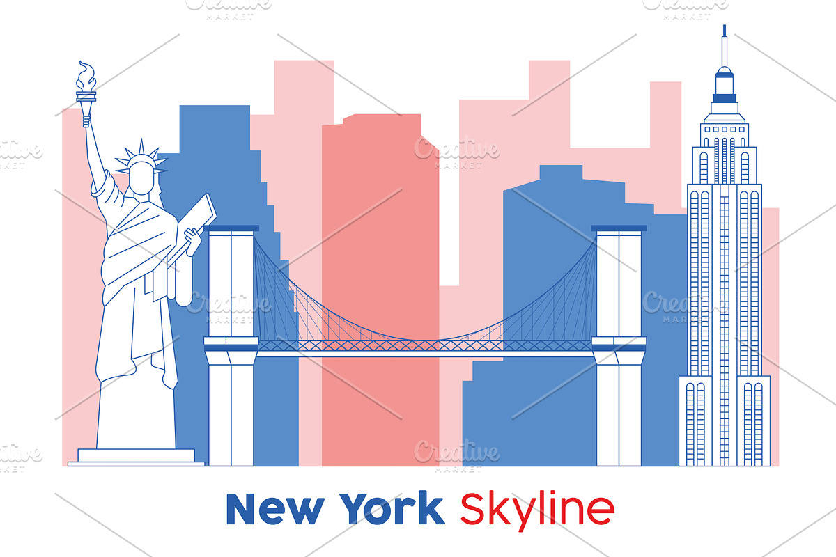 New york skyline Modern cityscape, an Object Illustration by studioDK