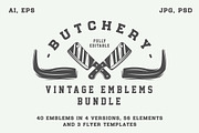 Vintage butchery emblems, a Branding & Logo Template by AkimD (Thumbnail 1 of 15)