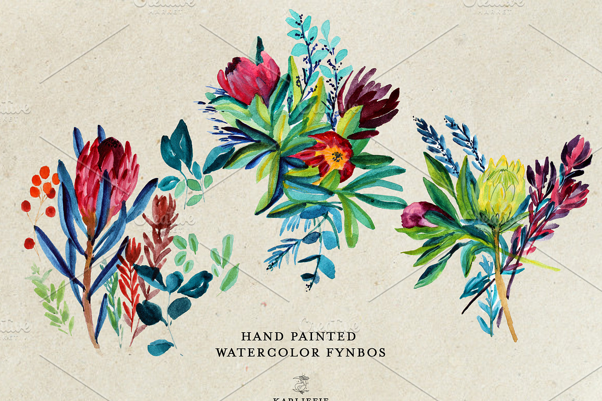 Watercolor Flower Bouquet, a Decorative Illustration by Karliefie (Photo 2 of 4)