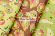 Watercolor Pear Seamless Patterns, a Food Illustration by OlDm_Shop (Thumbnail 6 of 10)