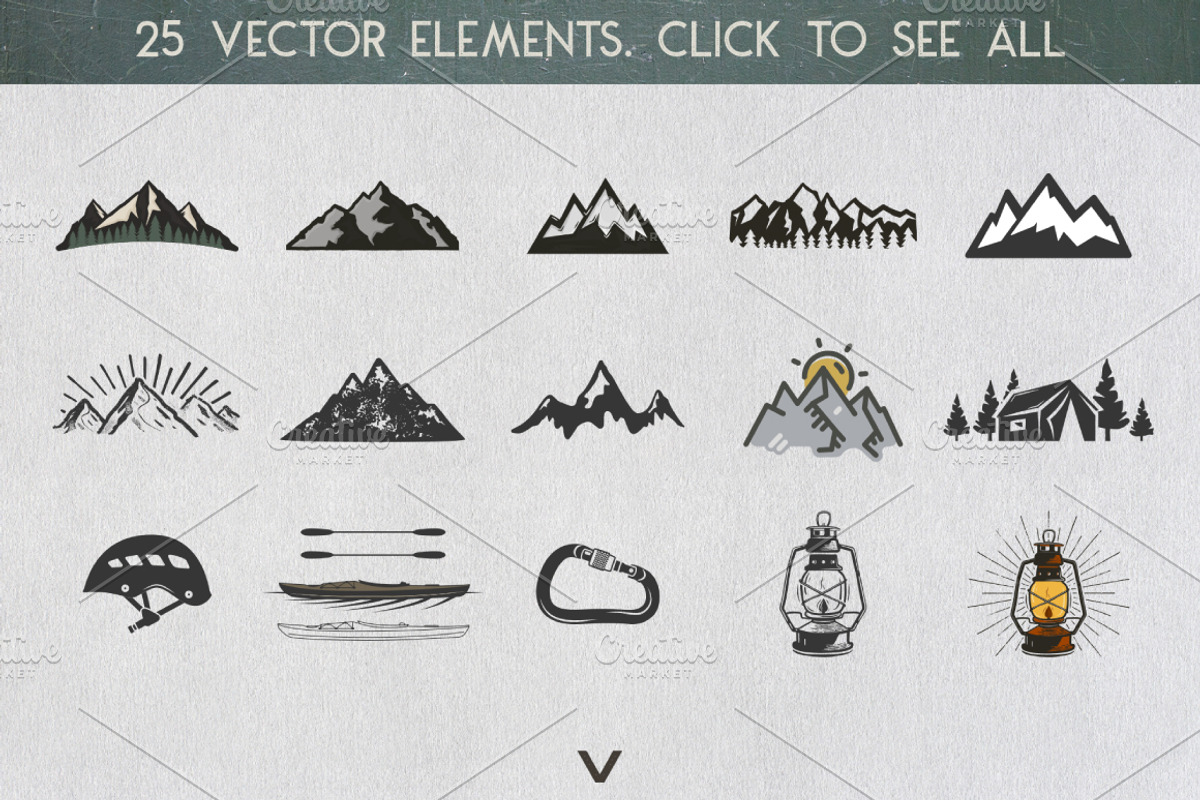 Vintage Camp Badges Sticker Pack, a Branding & Logo Template by JeksonGraphics (Photo 4 of 11)