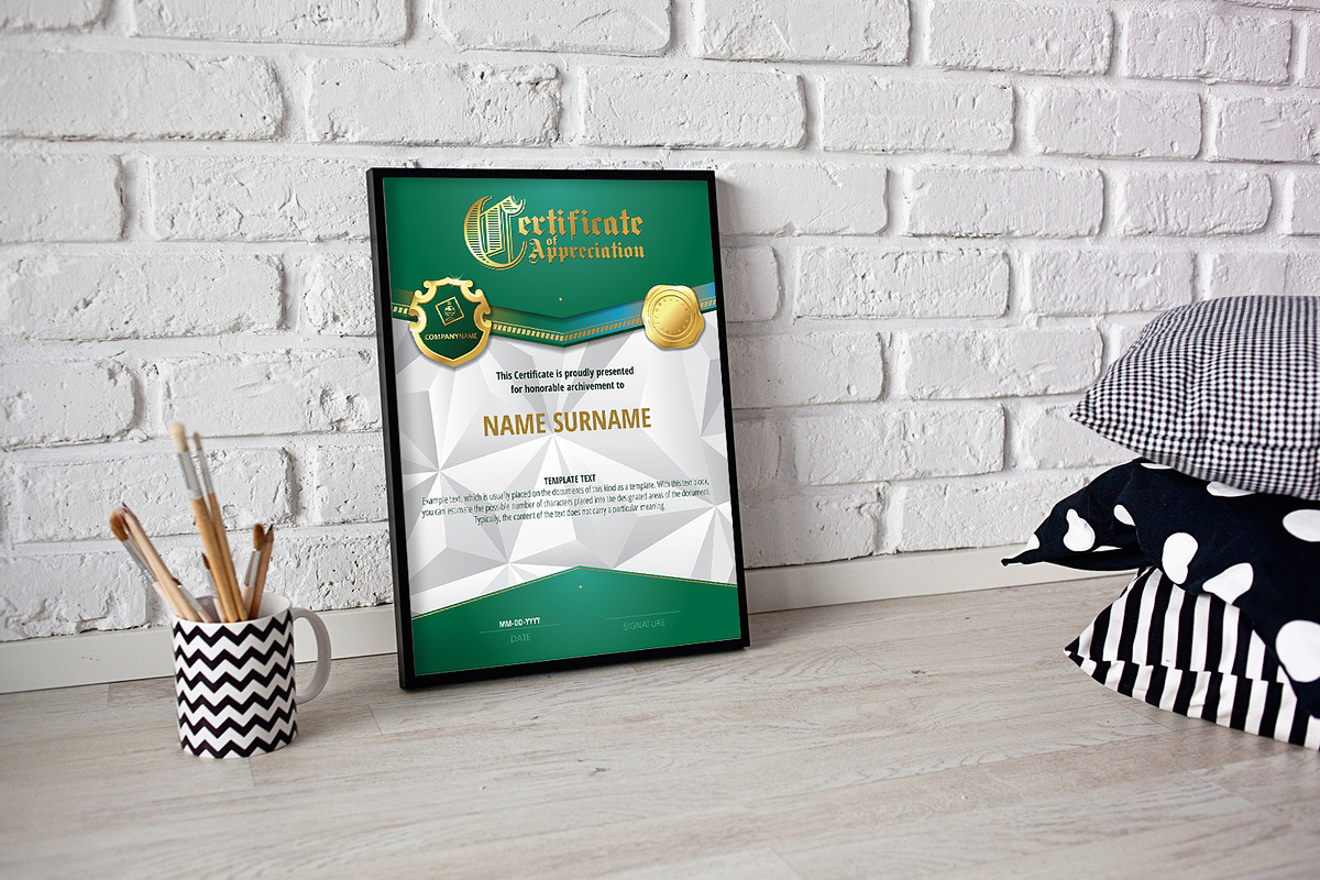 Appreciation Certificate Templates, a Stationery Template by inshader (Photo 9 of 18)