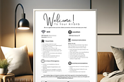 Editable Airbnb Welcome Sign, a Print Template by MondaySpark (Thumbnail 1 of 9)