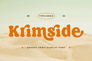 Krimside - Retro Groovy Serif, a Serif Font by Typia Nesia (Thumbnail 1 of 13)