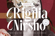 Rigflia Nirsho Modern Serif Font, a Serif Font by timelesstype.co (Thumbnail 1 of 20)