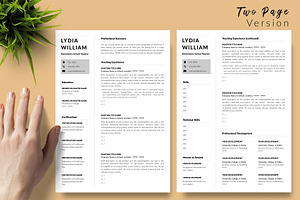 Teacher Resume Template / CV - Lydia