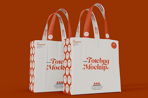 Two Tote Bags Mockup