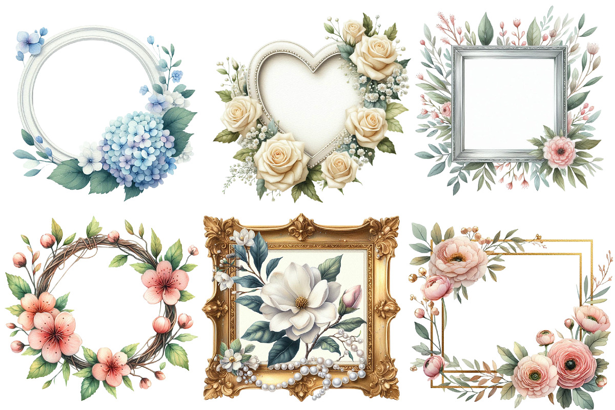 Wedding Photo Frames Clipart, an Illustration by Designworld (Photo 3 of 6)