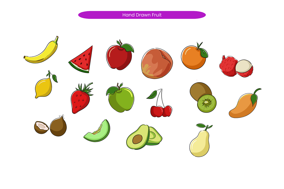 Hand Drawn Fruit, a Food Illustration by Creathub Studio (Photo 3 of 3)