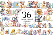 Easter Animal Alphabet PNG Clipart., an Animal Illustration by KennedyStudio (Thumbnail 1 of 5)