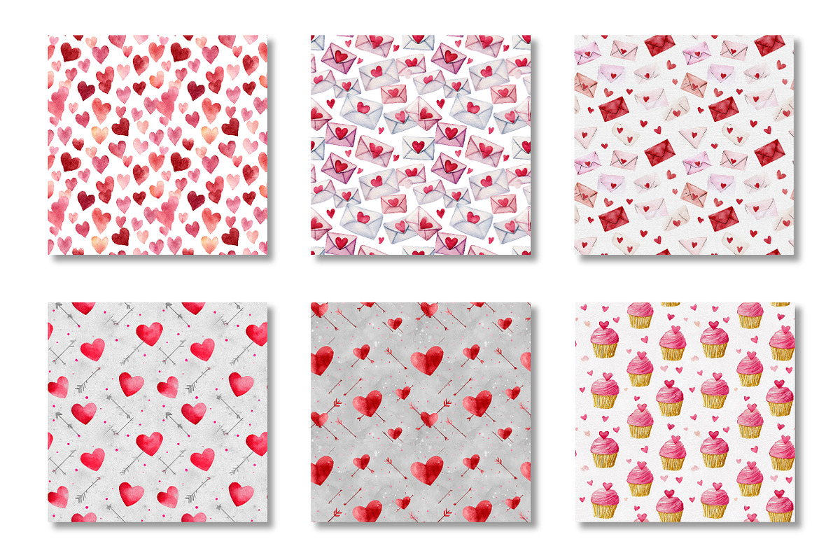 Valentine's Day Hearts Patterns, a Pattern Graphic by Canvas Craft (Photo 3 of 4)