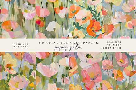 Abstract Poppy Seamless Pattern Set, a Pattern Graphic by Patishop Art